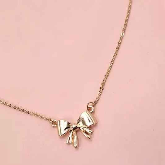 Gold Bow Necklace