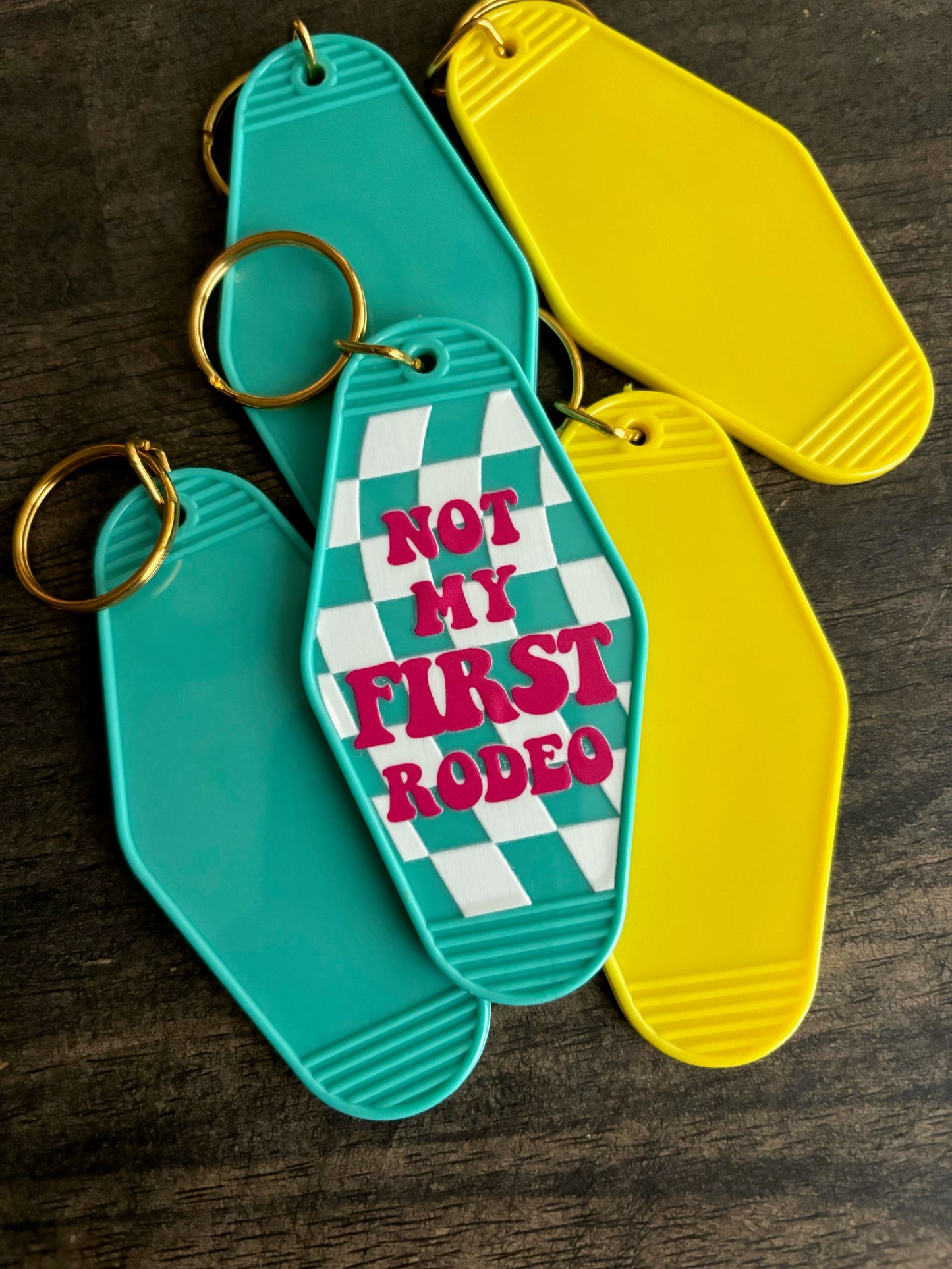 Not My First Rodeo Motel Keychain