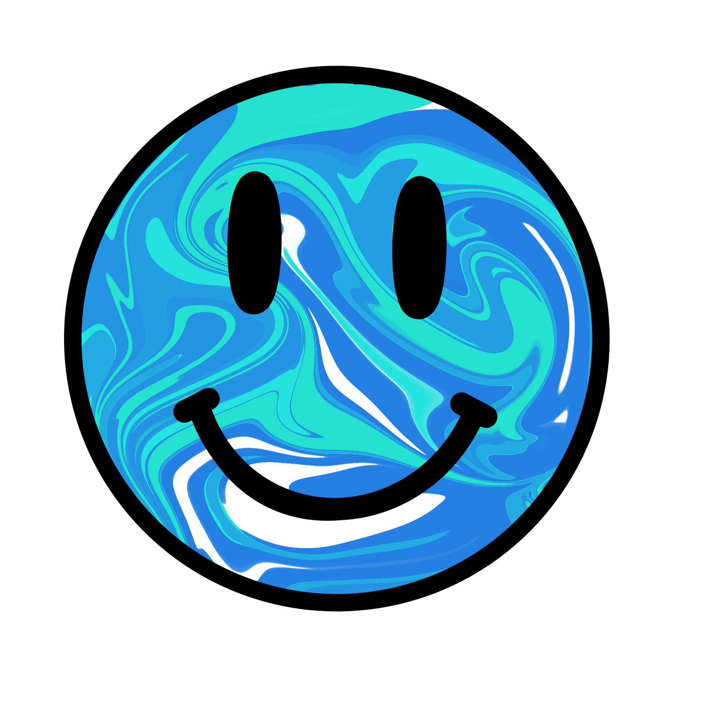 Blue Smiley Face Sticker